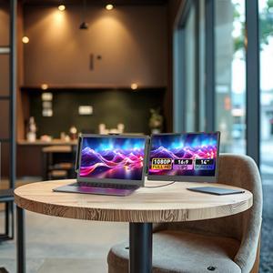 Kwumsy 14 Polegada IPS Portátil Dual Laptop Screen Extender, Monitor Portátil para Laptops 13.5 "-17" Profissionais de Trabalho Programadores - Product Image 1
