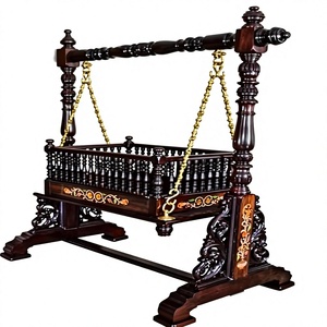 Luxury Wooden Baby Cradle <b>Swing</b> UK Hand-Carved Wooden Maharaja Baby Cradle Baby Shower Decorative Wooden Palna <b>Swing</b> Australia - Product Image 6