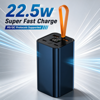 Nouvelle batterie externe portable en alliage d'aluminium 22,5 W à charge ultra-rapide, 20 000 mAh, grande capacité, chargeur de téléphone avec logo personnalisé