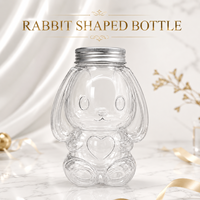 Bouteille de boisson en plastique PET de 500 ml en forme de lapin avec bouchon à vis pour jus, boissons pour enfants, emballage