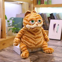 Peluche chat en coton orange, jouet en peluche réaliste, chat jaune tigré, 31cm-50cm, cadeau de Noël ou d'anniversaire