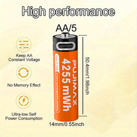 Fujimax baterai sel baterai isi ulang Lithium 2713 V awet 1.5 mah Logo dapat disesuaikan dengan kabel pengisian Tipe c 2 in 1
