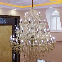 Lustre en cristal moderne de luxe pour hall d'hôtel, lampe suspendue en verre pour salle de banquet, club, villa, long escalier décoratif