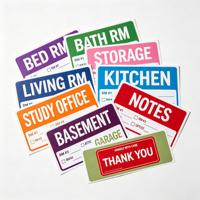 Étiquettes de déménagement imperméables en papier 3,4x2 pouces, autocollants d'emballage codés en 8 couleurs pour boîtes, avec étiquettes vierges personnalisables pour articles fragiles