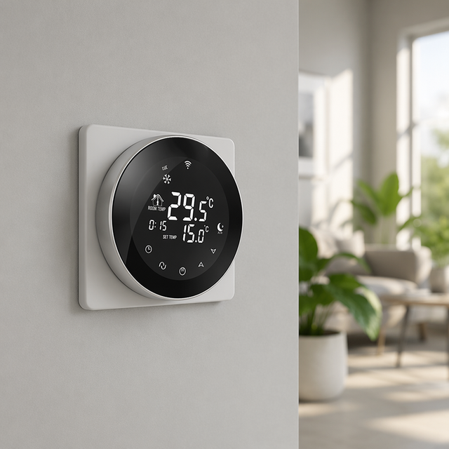 Hysen HY312 Smart Round Thermostat Alexa Google Voice Control Electric Water Underfloor Heating Temperature Controller