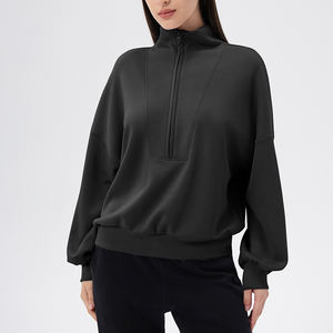 Suéter de punto con media cremallera para <span class=keywords><strong>mujer</strong></span>, de modal, holgado, con cremallera de cuarto - Product Image 3