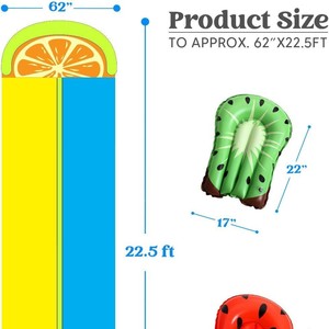 Toboggan aquatique gonflable 6m, double piste, en PVC, pour enfants et jeux familiaux, avec zone de pulvérisation - Product Image 3
