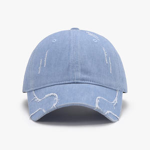 Casquette de baseball extérieure en coton lavé brodé casquette vintage en détresse casquette de baseball effilochée pour hommes - Product Image 3