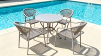 Ensemble de table et de chaises d'extérieur en aluminium, imperméable, pour jardin, terrasse, patio