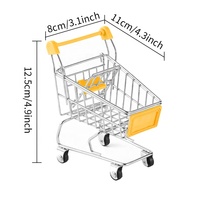 Enfants Mini jouet supermarché chariot à main décoration de bureau stockage jouets Mode métal stockage Mini panier