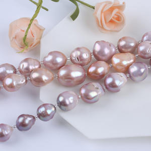 Chaîne de perles baroques violettes naturelles de 18 cm, 14-16 mm, perles de bus Mars, perles en vrac colorées pour accessoires de collier DIY, culture naturelle - Product Image 4