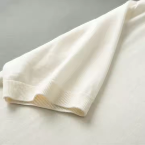 T-shirt girocollo Casual da uomo in Cashmere 100% di alta qualità a maniche corte 2025 sottile estate nuova t-shirt da uomo in Cashmere - Product Image 6