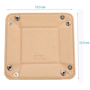 Organisateur de stockage bon marché en gros d'usine porte-gobelet mini <span class=keywords><strong>plateau</strong></span> en cuir pliant pour la promotion - Product Image 5
