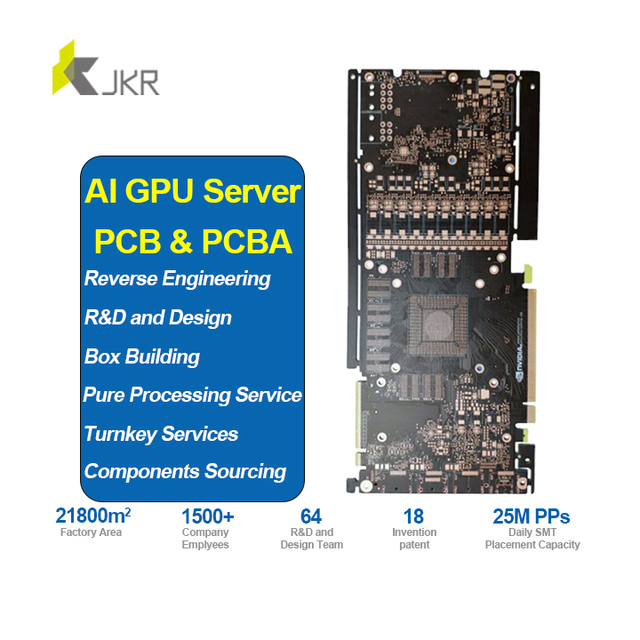 Custom PCB AI GPU Server Board Reverse Engineering Multilayer Printed Circuit Board PCBA Assembly Bom Turnkey Service Gerber