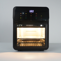 Four de cuisson électrique multifonction moderne sans huile, carré, en acier inoxydable, avec écran LCD numérique, pour rôtir, griller et cuire