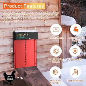 <span class=keywords><strong>Porte</strong></span> automatique de <span class=keywords><strong>poulailler</strong></span> en aluminium à énergie <span class=keywords><strong>solaire</strong></span> avec télécommande et écran LCD programmable - Product Image 4