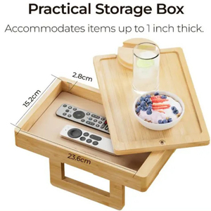 Salon <span class=keywords><strong>canapé</strong></span> accoudoir <span class=keywords><strong>plateau</strong></span> avec tiroir télécommande boîte de rangement Table mobile en bois - Product Image 6