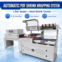 Machine d'emballage rétractable automatique POF avec scelleuse en L et tunnel de rétraction thermique pour boîtes cadeaux et cosmétiques