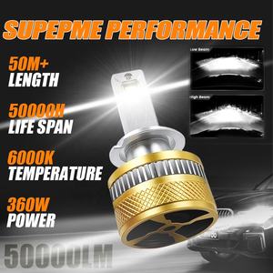 Сверхяркие светодиодные фары Chenlang 360 Вт 50000lm для автомобиля H4 Luces Led Para Auto H11 Focos 9005 Faro H7 лампы BMW E90 фары - Product Image 3