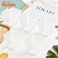 Gobelets à dessert en plastique écologiques jetables avec couvercle et cuillère, résistants à la chaleur, diamètre 90 mm, logo/design graphique personnalisable, pour boissons froides