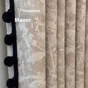 Cortinas Opacas Retro Francesas Inspiradas en <span class=keywords><strong>Downton</strong></span> Abbey, Terciopelo Negro Vintage, Jacquard de Chenilla con Diseño de Reno para Hogar Moderno - Product Image 3
