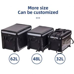 Venta al por mayor Durable Reutilizable RPET negro logotipo personalizado no tejido aislado comida Pizza bolsa de entrega para bicicleta motocicleta bicicleta - Product Image 6