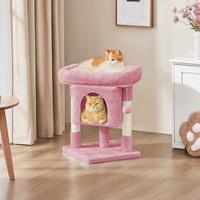 Arbre à chat, griffoir et condo intégrés, maison pour chat en peluche gris foncé et sisal, perchoir compact pour affûter les griffes