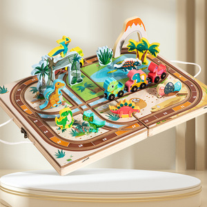 Jouet Éducatif 2-en-1 Double Battle Traffic Dinosaur & <span class=keywords><strong>Train</strong></span> Track Fun Bouncing Chess Board Game for Children's Early Education - Product Image 2