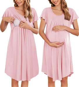 Camicia <span class=keywords><strong>da</strong></span> <span class=keywords><strong>Notte</strong></span> NZMAN <span class=keywords><strong>per</strong></span> Allattamento e Parto, Abito Ospedaliero <span class=keywords><strong>per</strong></span> l'Allattamento al Seno, Vestito Premaman a Maniche Corte <span class=keywords><strong>per</strong></span> Donne - Product Image 1