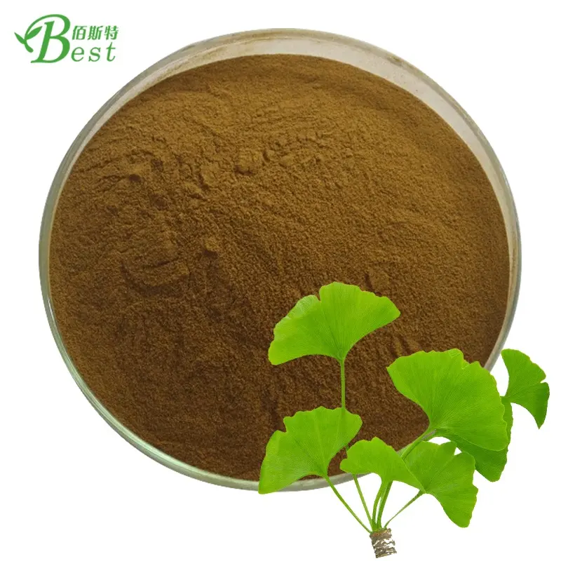 Poudre d'extrait de feuille de Ginkgo Biloba échantillon gratuit Ginkgetin 24% Bilobalide extrait de Ginkgo Biloba tambour HPLC alimentaire Egb 761 100% pur