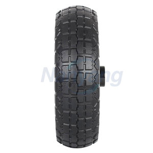10" Flat-Free Solid Tire and <b>Wheel</b> Hand Trolley <b>Replacement</b> 4.10/3.50-4 PU Foam <b>Wheel</b> with 5/8" Axle Bore Hole - Product Image 4