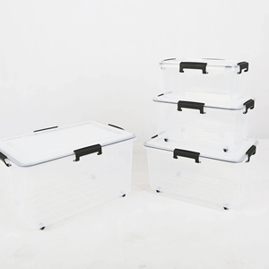Không Thấm Nước Ngoài Trời Lưu Trữ Nhựa Container Stackable Lưu Trữ Thùng Kín Nhựa PP Hộp Lưu Trữ Cho Quần Áo Tổ Chức - Product Image 1
