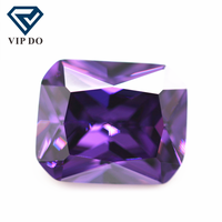 Pierres précieuses synthétiques en zircon cubique, taille octogonale, améthyste/améthyste foncée, qualité 5A, 3x5-13x18mm