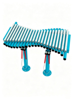 Metallophone d'extérieur bleu à double support étendu, instrument de percussion pour enfants, grand équipement musical de terrain de jeu