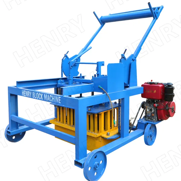 QMD4-45 diesel engine Big capacity mobile concrete hollow blocks and solid blocks and hourdis blocks making machine in Africa