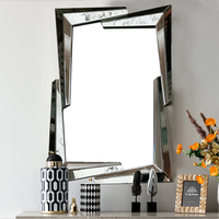 Miroir mural en or rose avec diamants écrasés, décoration murale, Espejos, Spiegels, meubles de salon, décoration intérieure, tables consoles - Vente chaude