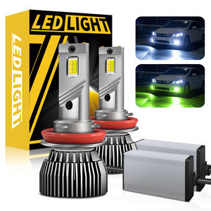 1 paire de phares de <span class=keywords><strong>voiture</strong></span> blancs + citron H1 H3 <span class=keywords><strong>H7</strong></span> H4 9005 9006 HB3 HB4 H11 9012 12V 24V LED <span class=keywords><strong>pour</strong></span> phares antibrouillard ampoules 120W - Product Image 1