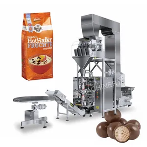 自动500g 1千克扣板袋四密封袋称重填充密封阀袋螺母巧克力咖啡豆立式包装机