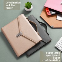 Maletín de Cuero de Gran Capacidad con Cerradura de Combinación para Almacenamiento Confidencial de Exámenes y Documentos, Venta al Por Mayor