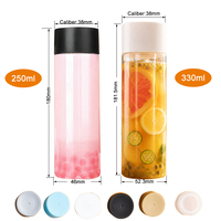 Bouteille en plastique PET de 250 ml et 330 ml pour café froid, smoothies, lait, emballage de boissons, récipient hermétique, pot en plastique