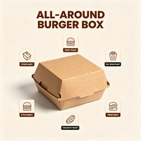 Boîte à hamburger imprimée en couleur de qualité supérieure, boîte à clapet personnalisée pour la restauration rapide, vente en gros