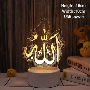 Multiples styles arabe Allah Muhammad Islam Style Series Cheap Low Price <span class=keywords><strong>LED</strong></span> 3D Acrylique <span class=keywords><strong>Lampe</strong></span> de table décorative - Product Image 4