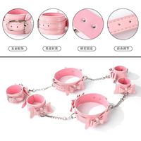 Nouveaux jouets BDSM rose avec nœud, menottes, attaches de jambe, dispositifs de retenue, attaches de cheville, produits de jeu pour adultes