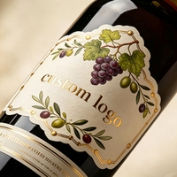 Autocollants pour bouteilles de vin avec logo personnalisé, dorure à chaud de luxe, papier imperméable auto-adhésif, étiquettes imprimées pour bouteilles en verre