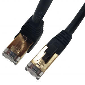 Good Price Right Angle to Straight Rj45 Connector Cat6 FTP 24AWG Black Cat6 FTP Indoor Network Lan Jumper <b>Cable</b> <b>Patch</b> Cord - Product Image 1