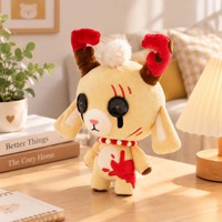 Peluche personnalisée style gothique OEM ODM, jouet en peluche doux avec yeux à boutons, style horreur, personnage de dessin animé sur mesure, cadeau