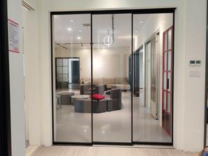 Slim Frame Aluminum Tempered Glass Interior Partition Door Living Room Sliding Room Divider Door - Product Image 2