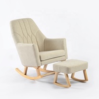 Chaise à bascule de pépinière moderne de qualité supérieure tapisserie d'ameublement élégante Base à bascule en bois naturel conception de soutien pour salon chambre d'enfants