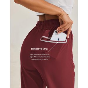 Pantalones de senderismo para mujer con bolsillos con cremallera, pantalones de punto informales resistentes al agua para actividades al aire libre - Product Image 2