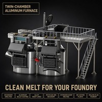Four de fusion à double chambre pour aluminium recyclé, capacité personnalisée de 20T à 180T, pour fonderie industrielle de billettes et de plaques